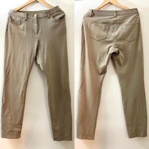 Chico’s So Slimming Tan Khaki Straight Leg Coastal Grandma Quiet Luxury Pants